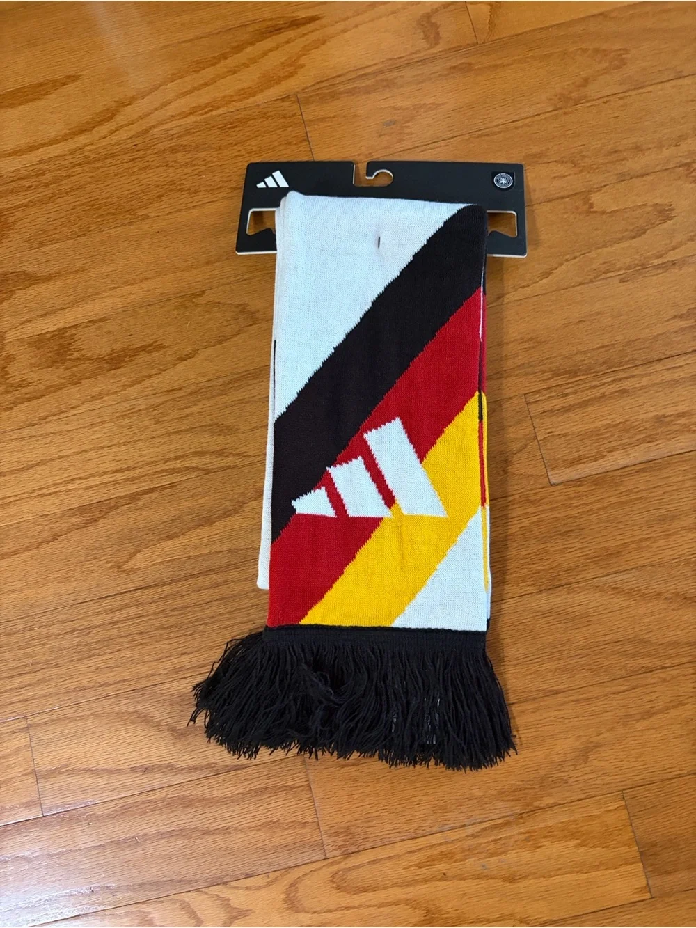adidas Black Red Yellow White Diagonal Logo Scarf